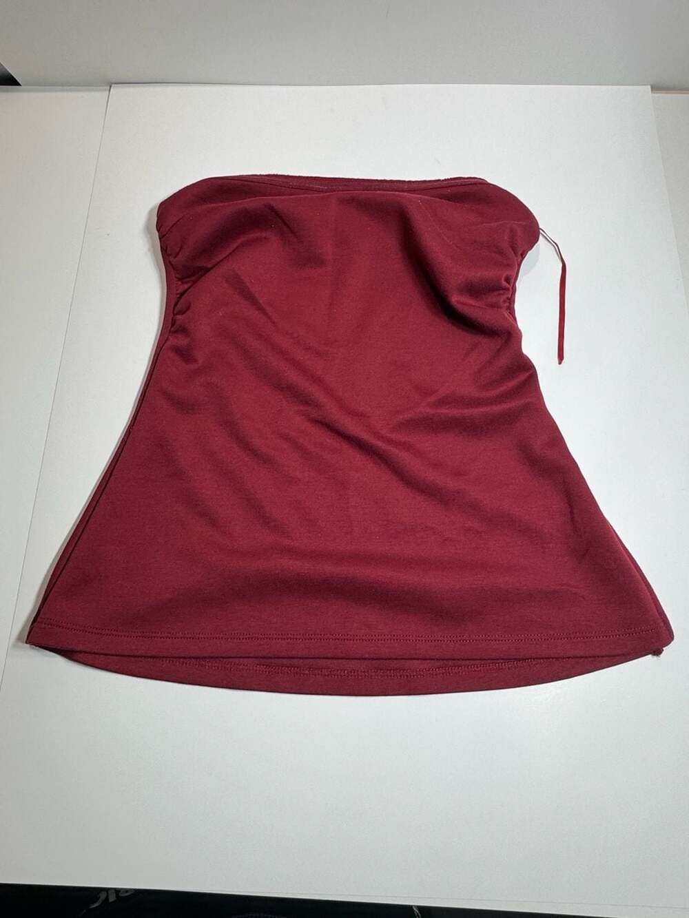 Emerson Lang Young Contemporary Red Ruched Strapless Tube Top Size M
